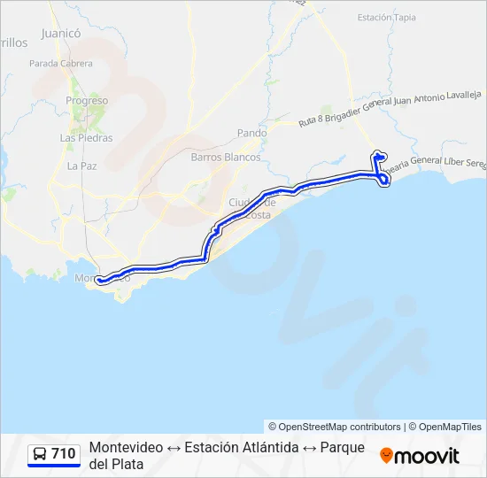 710 Bus Line Map