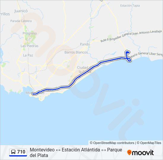 710 Ómnibus Line Map
