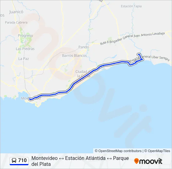 710 Ómnibus Line Map