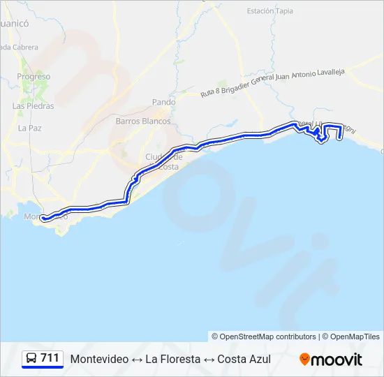 711 Ómnibus Line Map