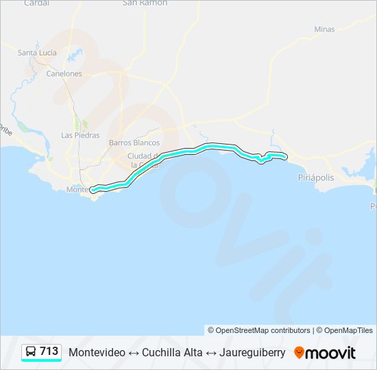 713 Ómnibus Line Map