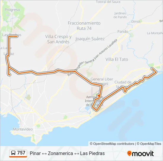 757 Ómnibus Line Map