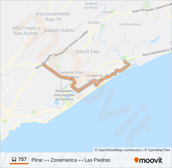 757 Ómnibus Line Map