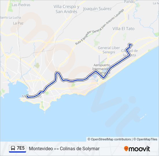 7E5 ómnibus Line Map