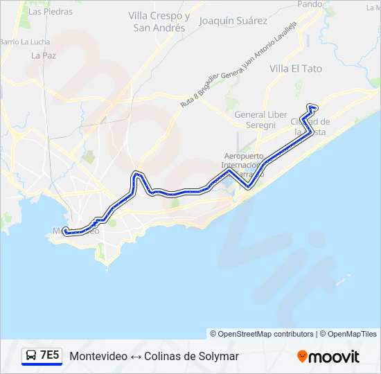 7E5 Ómnibus Line Map