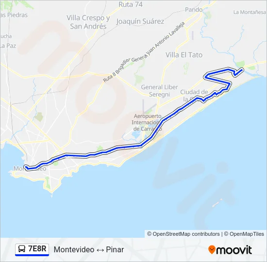 7E8R Ómnibus Line Map