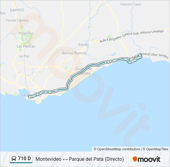 Mapa de 710 D de Ómnibus