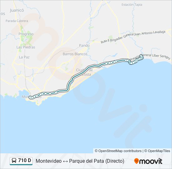 710 D ómnibus Line Map