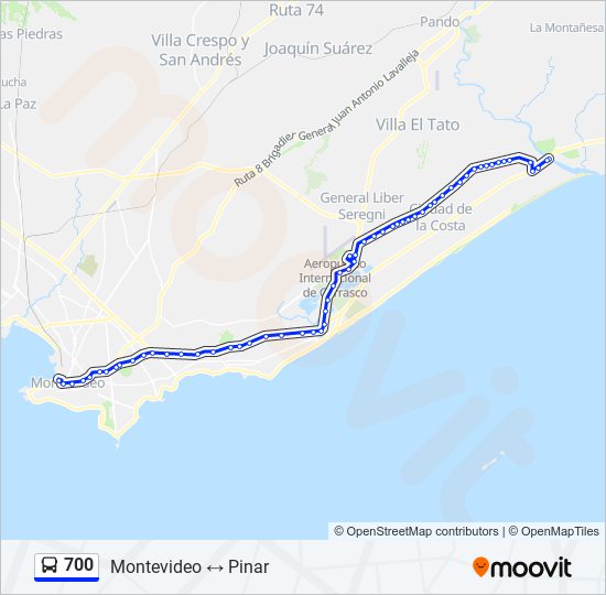 700 ómnibus Line Map