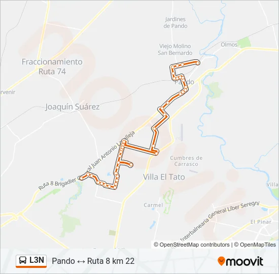 L3N Ómnibus Line Map