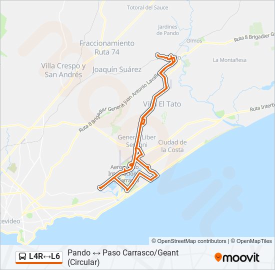 L4R↔L6 ómnibus Line Map