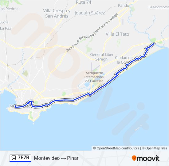 7E7R Ómnibus Line Map