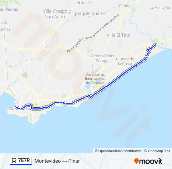 7E7R Ómnibus Line Map