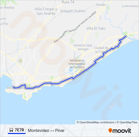 7E7R Ómnibus Line Map