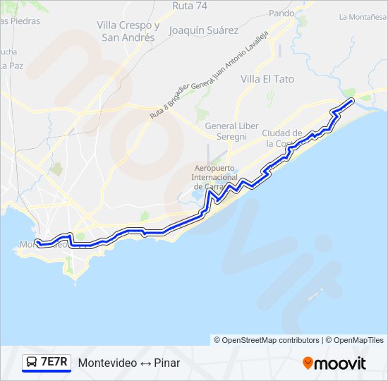 7E7R Ómnibus Line Map