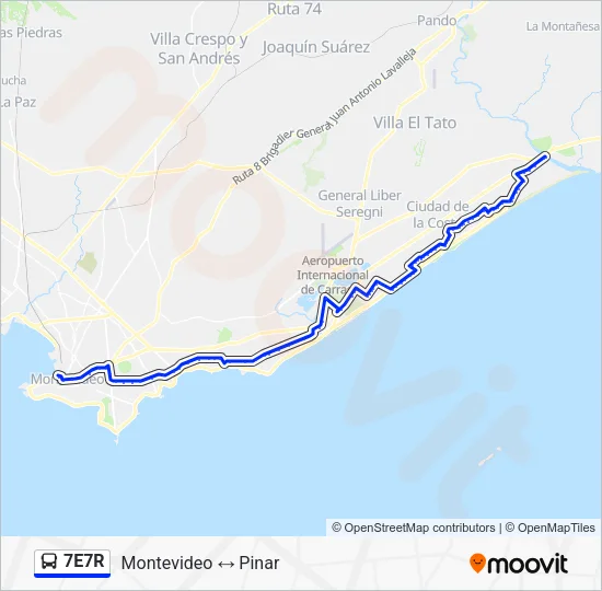 7E7R Bus Line Map