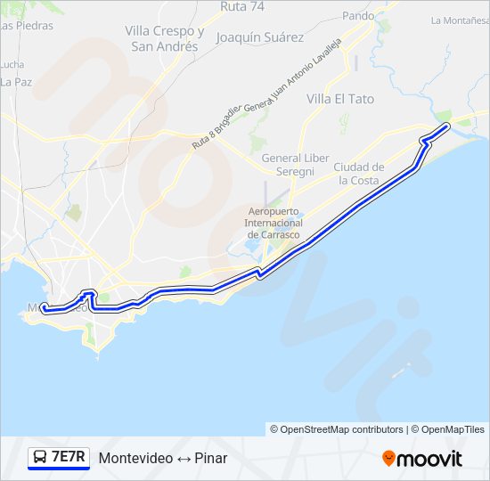 7E7R Ómnibus Line Map