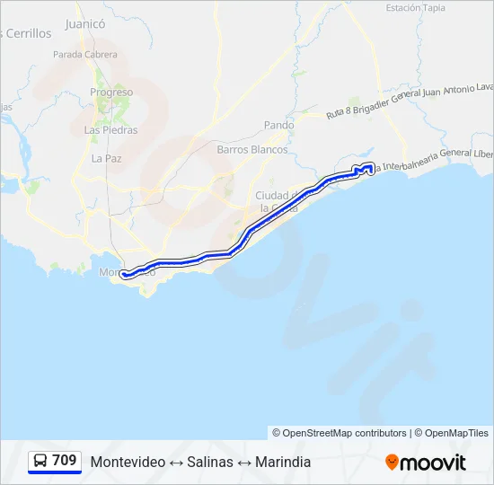 709 Ómnibus Line Map