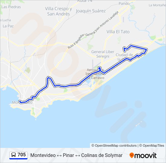 Mapa de 705 de Ómnibus