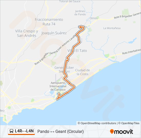 Mapa de L4R↔L4N de ómnibus