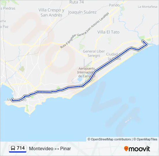 714 Ómnibus Line Map