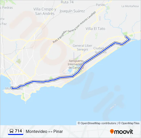 714 Ómnibus Line Map