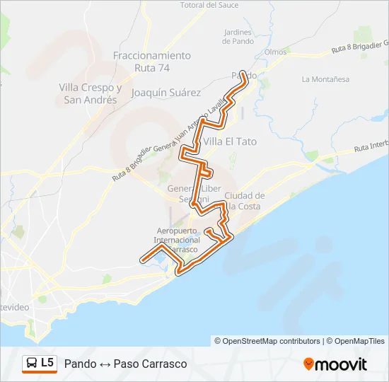L5 Ómnibus Line Map