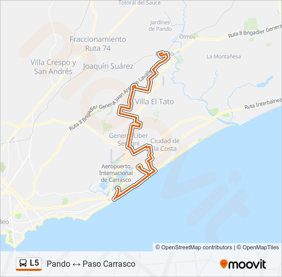 Mapa de L5 de Ómnibus