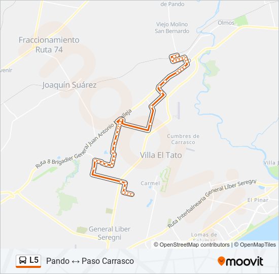 L5 Ómnibus Line Map