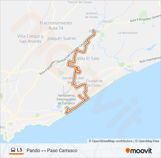 Mapa de L5 de Ómnibus