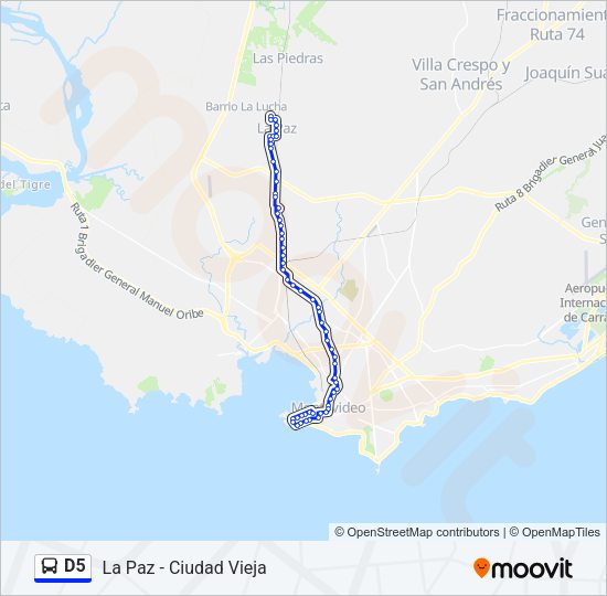 D5 Ómnibus Line Map