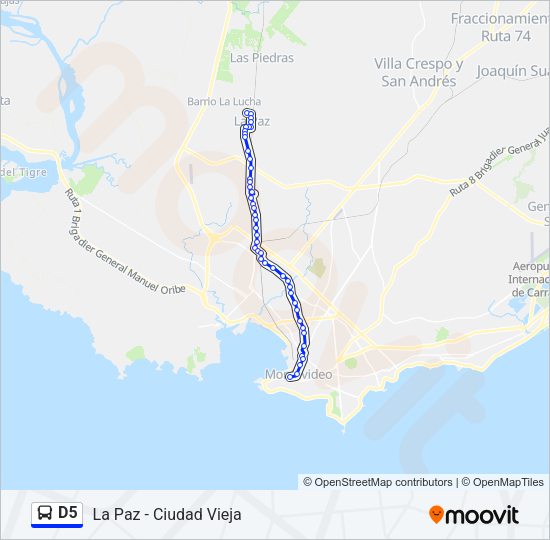 D5 Ómnibus Line Map