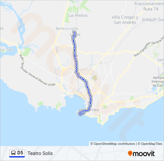 D5 Ómnibus Line Map