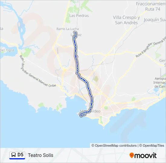 D5 Ómnibus Line Map