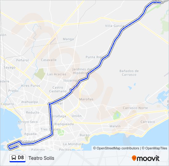 D8 Ómnibus Line Map