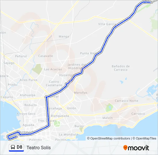 D8 Ómnibus Line Map