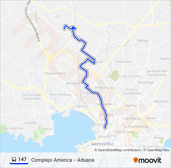 147 Ómnibus Line Map