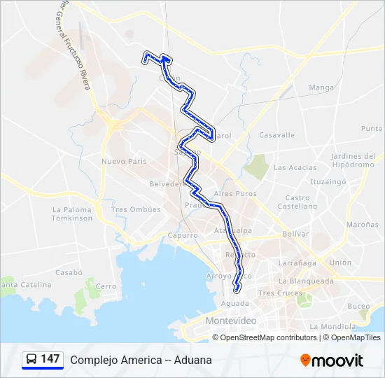 147 Ómnibus Line Map