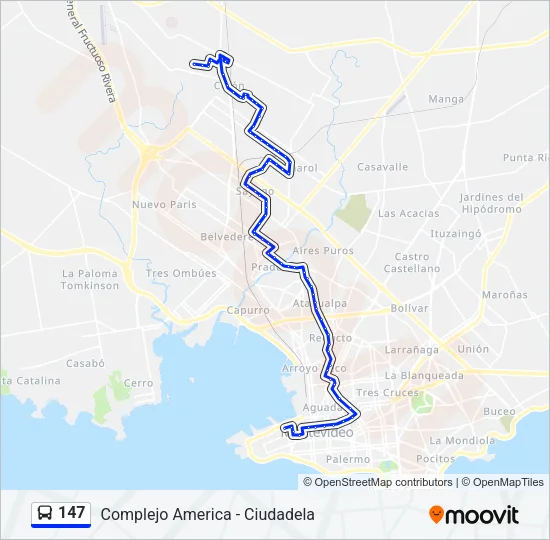 147 Ómnibus Line Map