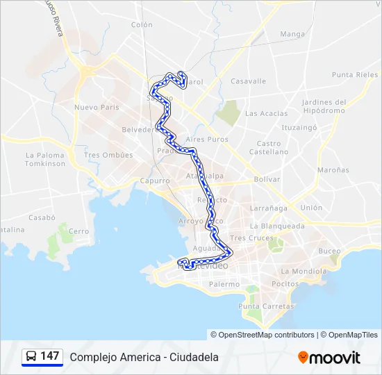 147 Ómnibus Line Map