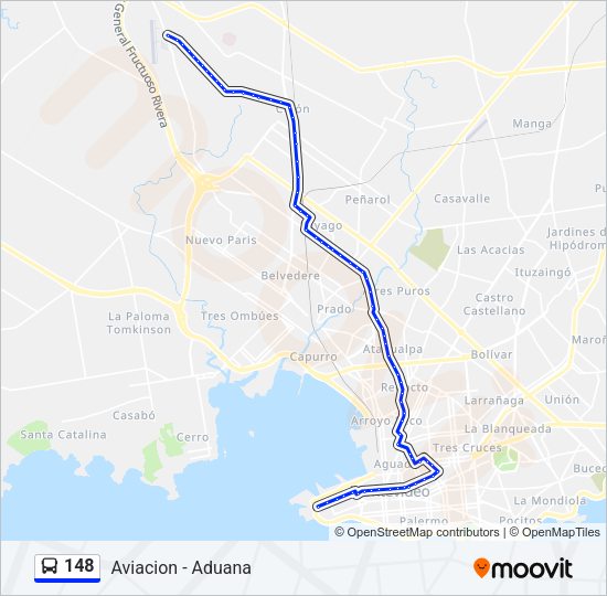 148 Ómnibus Line Map
