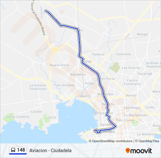 148 Ómnibus Line Map