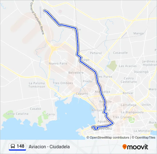 148 Ómnibus Line Map
