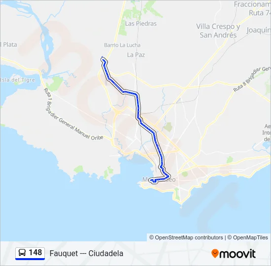 148 Ómnibus Line Map