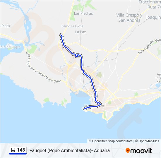 148 Ómnibus Line Map