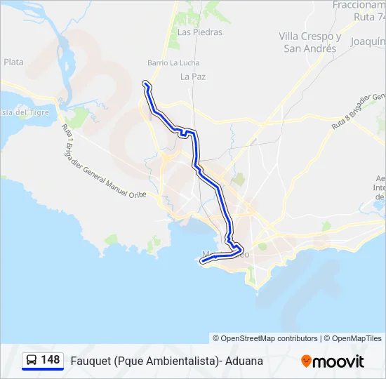 148 Ómnibus Line Map
