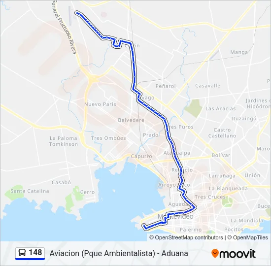 148 Ómnibus Line Map