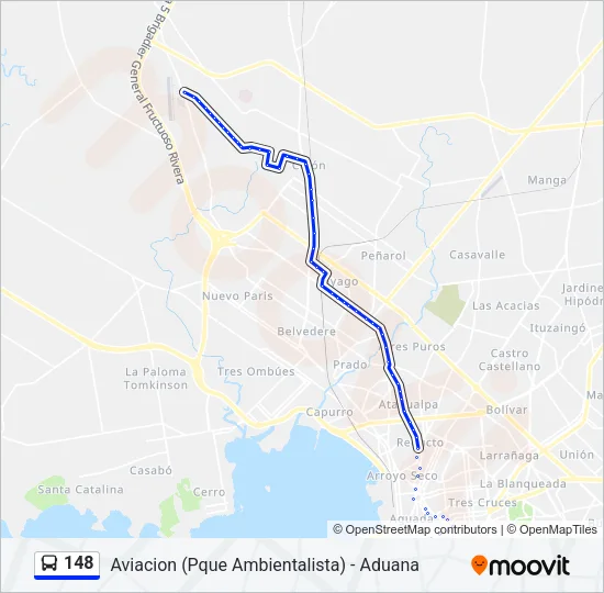 148 Ómnibus Line Map
