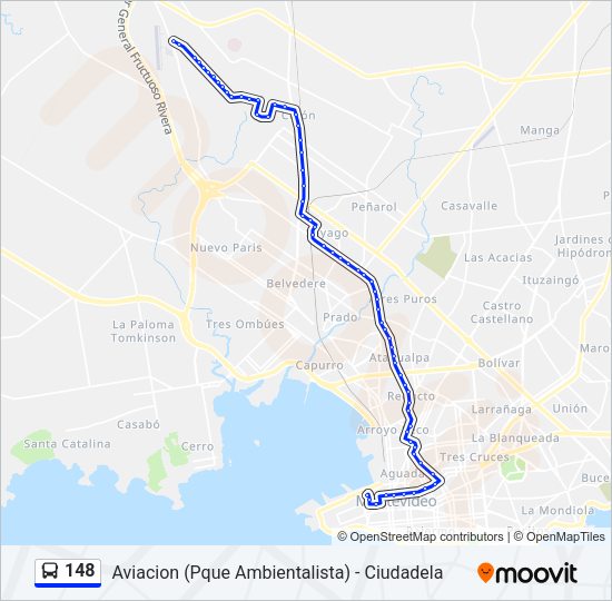 148 Ómnibus Line Map
