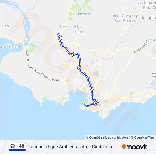 148 Ómnibus Line Map
